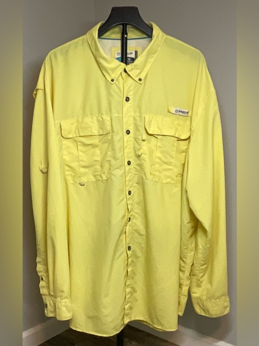 Magellan - Men’s Lightweight Long-Sleeve Button-Down Fishing Shirt- Yellow